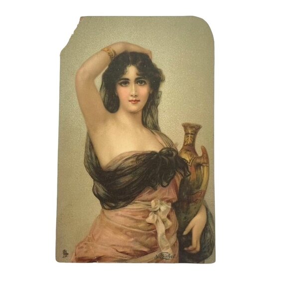 Tucks Elegant Art Nouveau Female Portrait Vintage Postcard Collectible - Picture 1 of 8